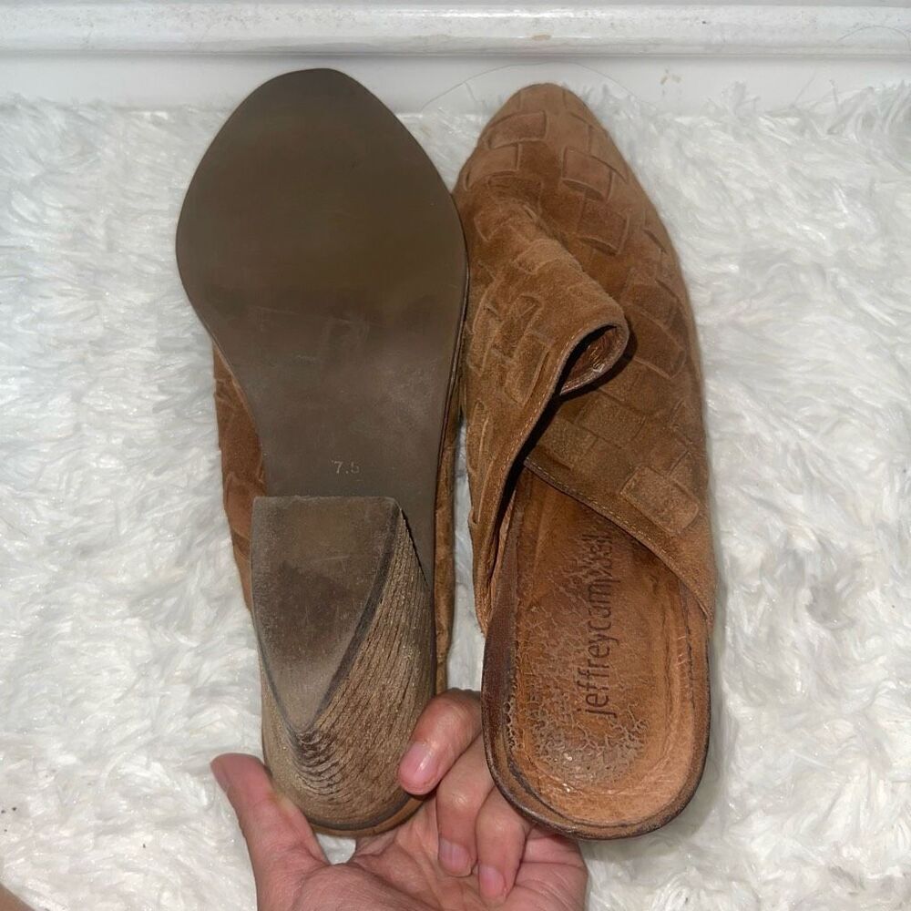 Jeffrey Campbell Cognac Brown Favela Weave Mules - Picture 8 of 8